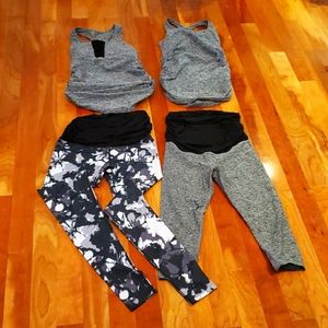 Gray and Black Women's Activewear Set